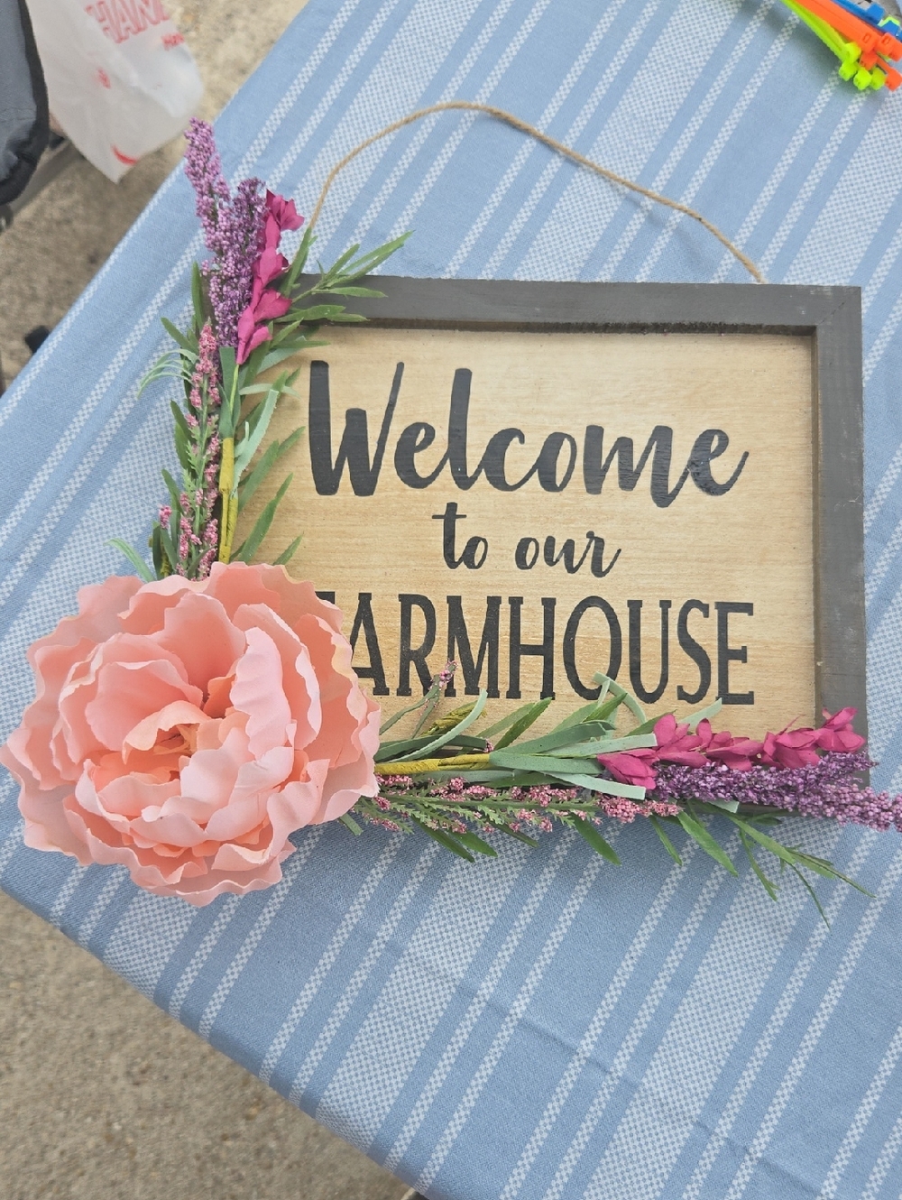 Welcome to Our Farmhouse Pink Floral Wall Sign